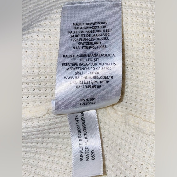 LAUREN RALPH LAUREN COWL NECK SWEATER WOMENS SIZE LARGE OFF WHITE CREAM COTTON - Picture 6 of 7